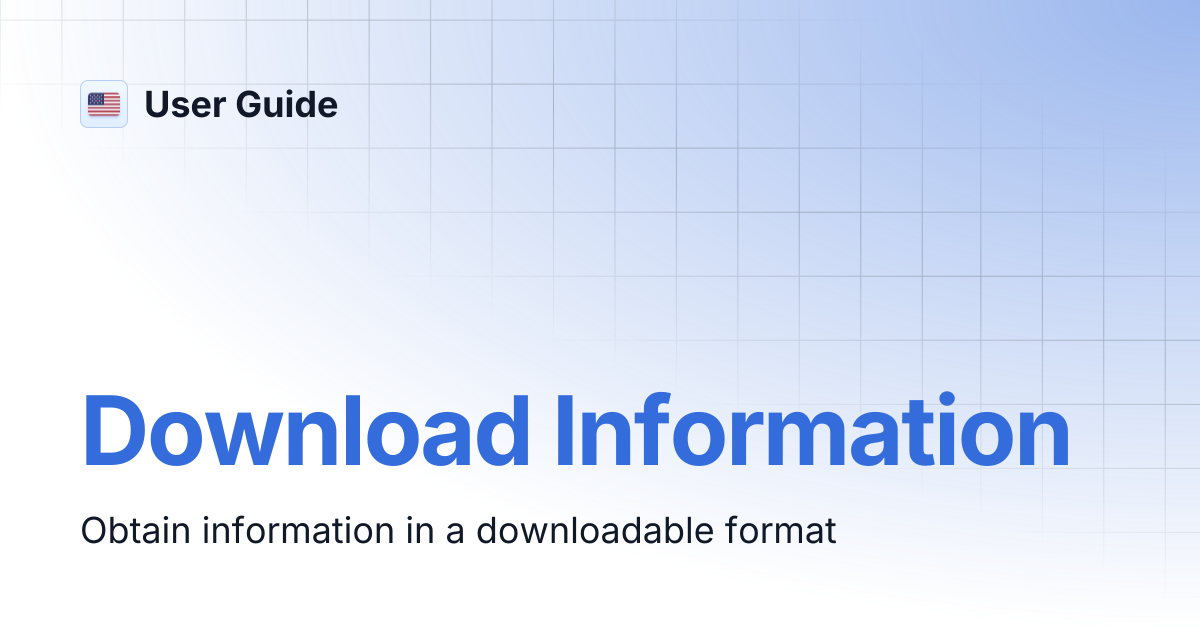 Download Information | User Guide
